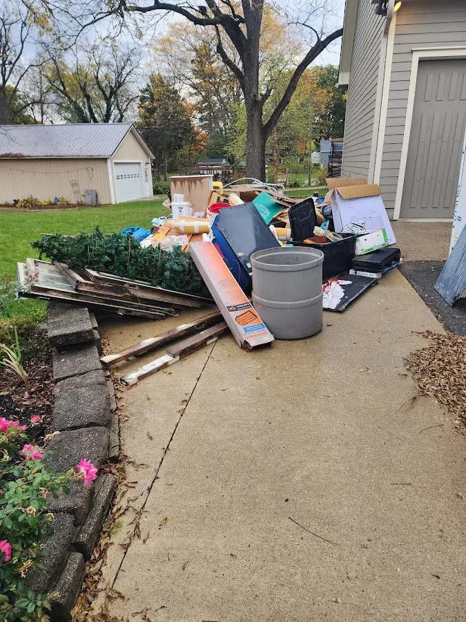 Dumpster being loaded with debris for 3 Yard Dumpster Rental in Castro Valley